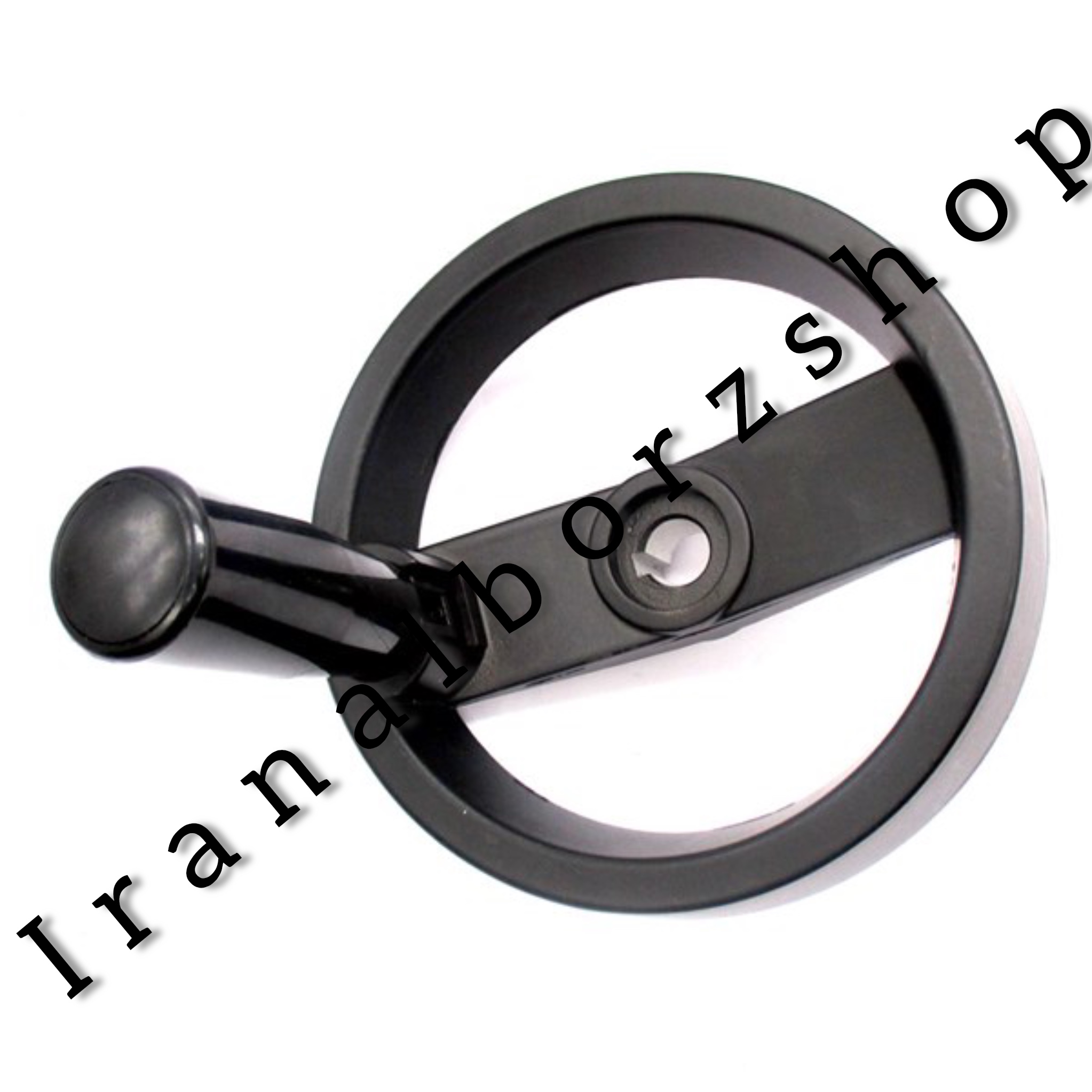 دسته فلکه گرد آلومینیوم دسته تاشو قطر 160 شفت 16 میلی‌متر کد 00202360