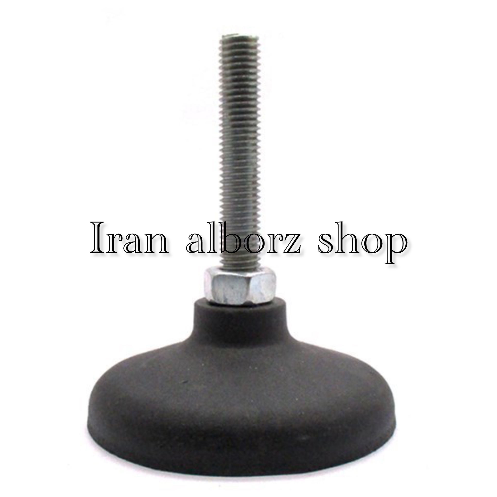 پایه گرد آهنی کف پلاستیکی ثابت m14 قطر 90 طول پیچ 80 میلی‌متر کد 00202046