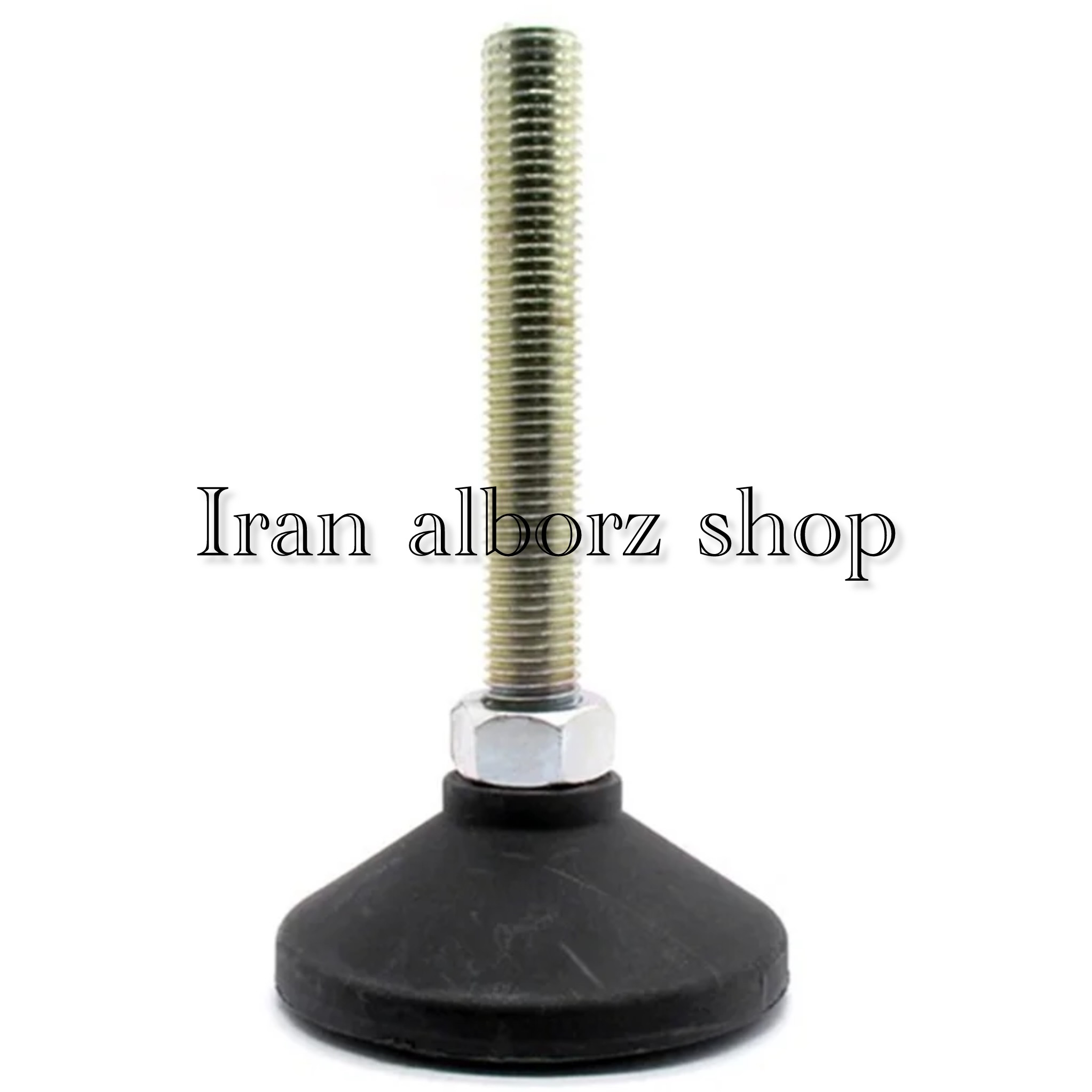 پایه گرد آهنی مفصلی کف پلاستیکی m16 قطر 100 طول پیچ 135 میلی‌متر کد 00202058