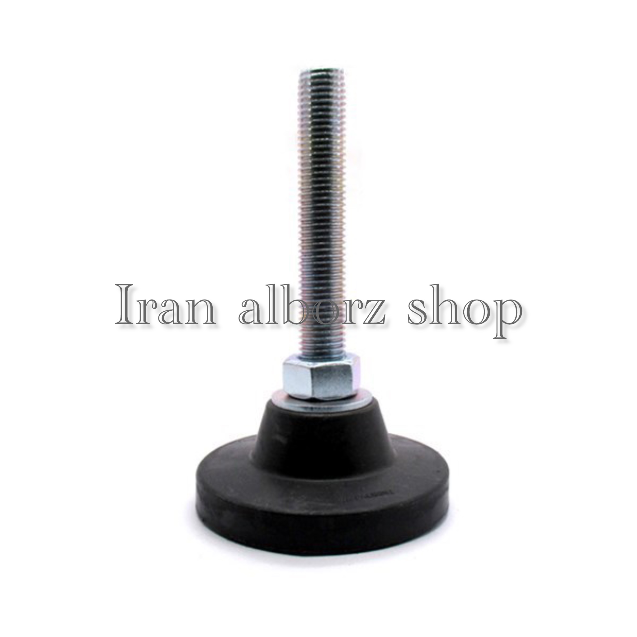 پایه گرد آهنی کف پلاستیکی ثابت m22 قطر 125 طول پیچ 130 میلی‌متر کد 00202084