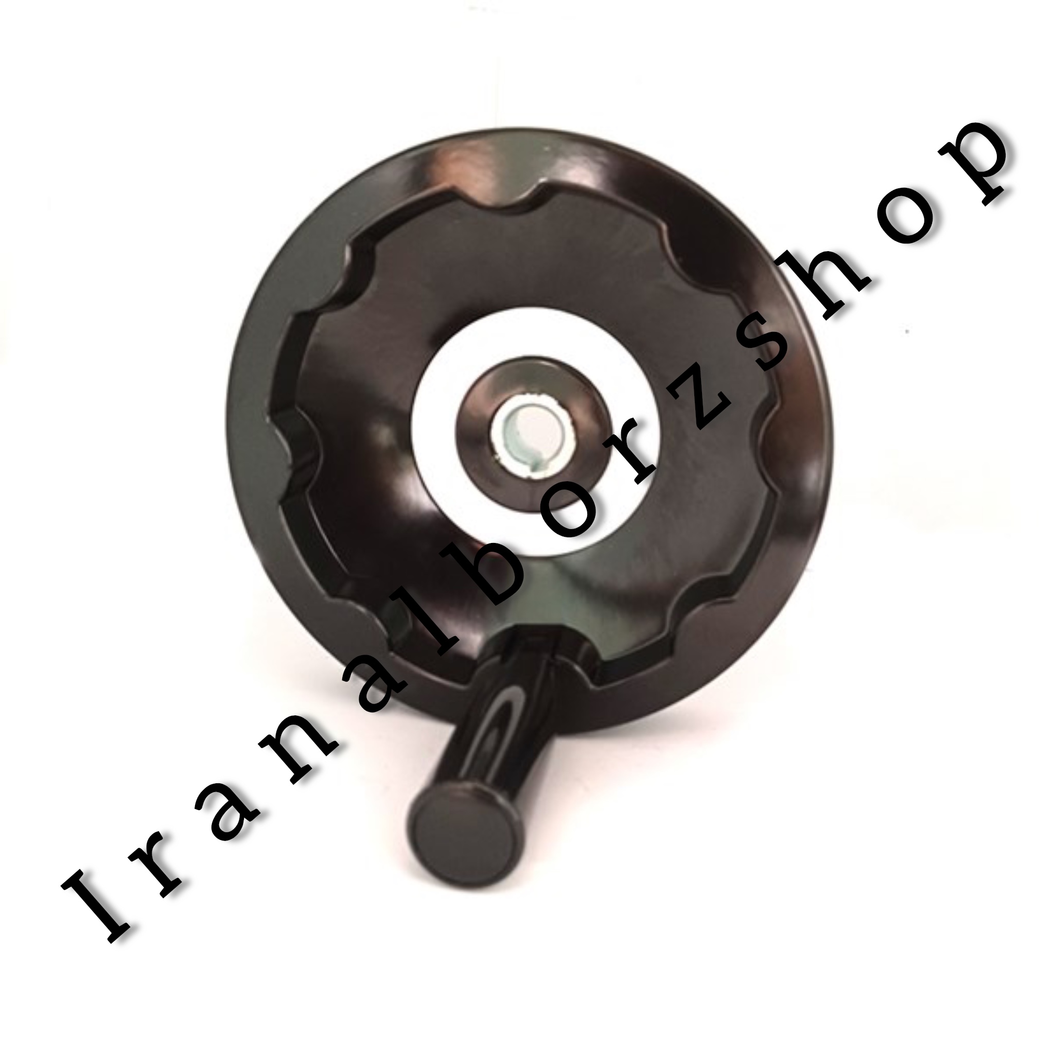 دسته فلکه گرد باکالیت دسته تاشو قطر 16 سانتی‌متر سوراخ ۱۶ کد 00202356