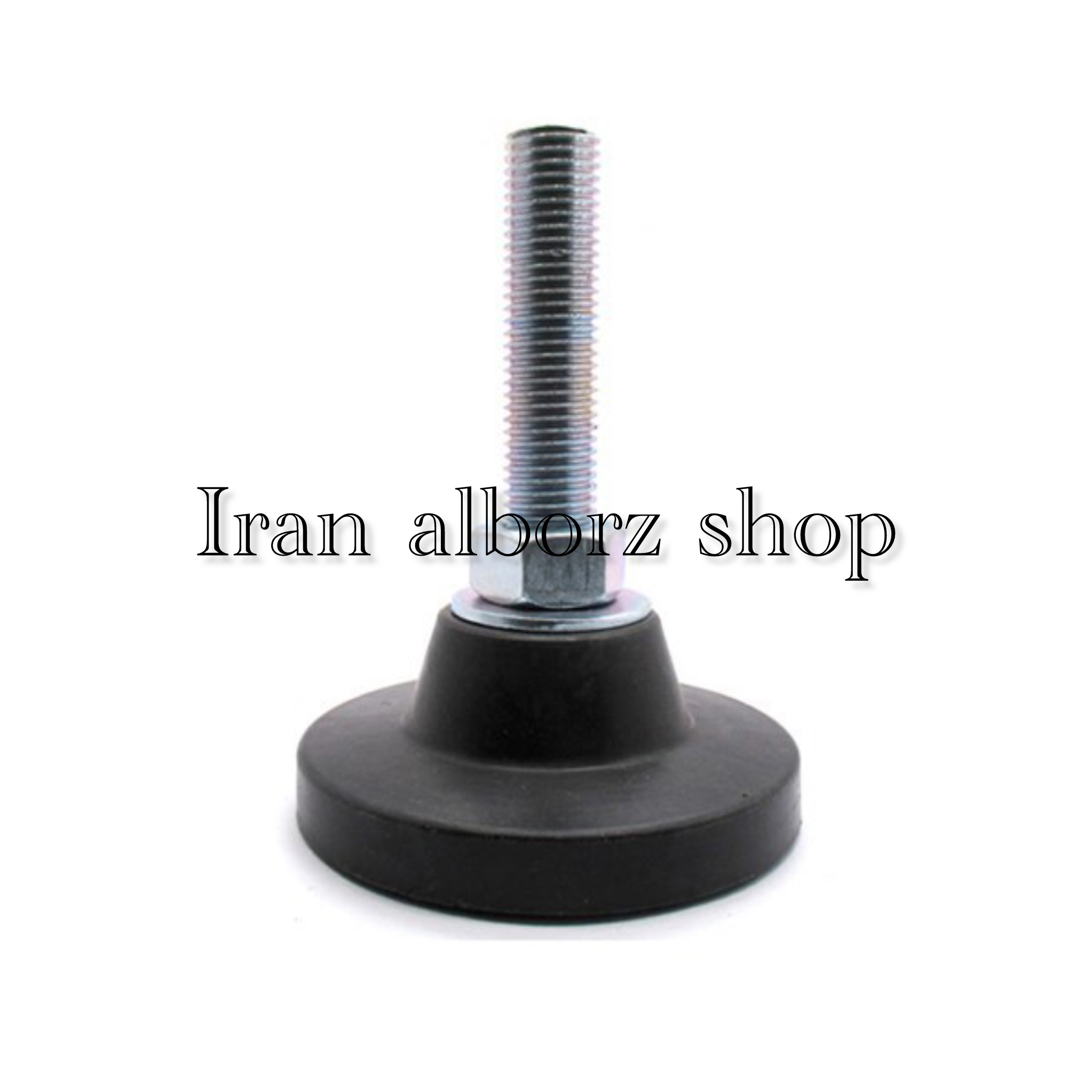 پایه گرد آهنی کف پلاستیکی m20 ثابت قطر 125 طول پیچ 105 میلی‌متر کد 00202074