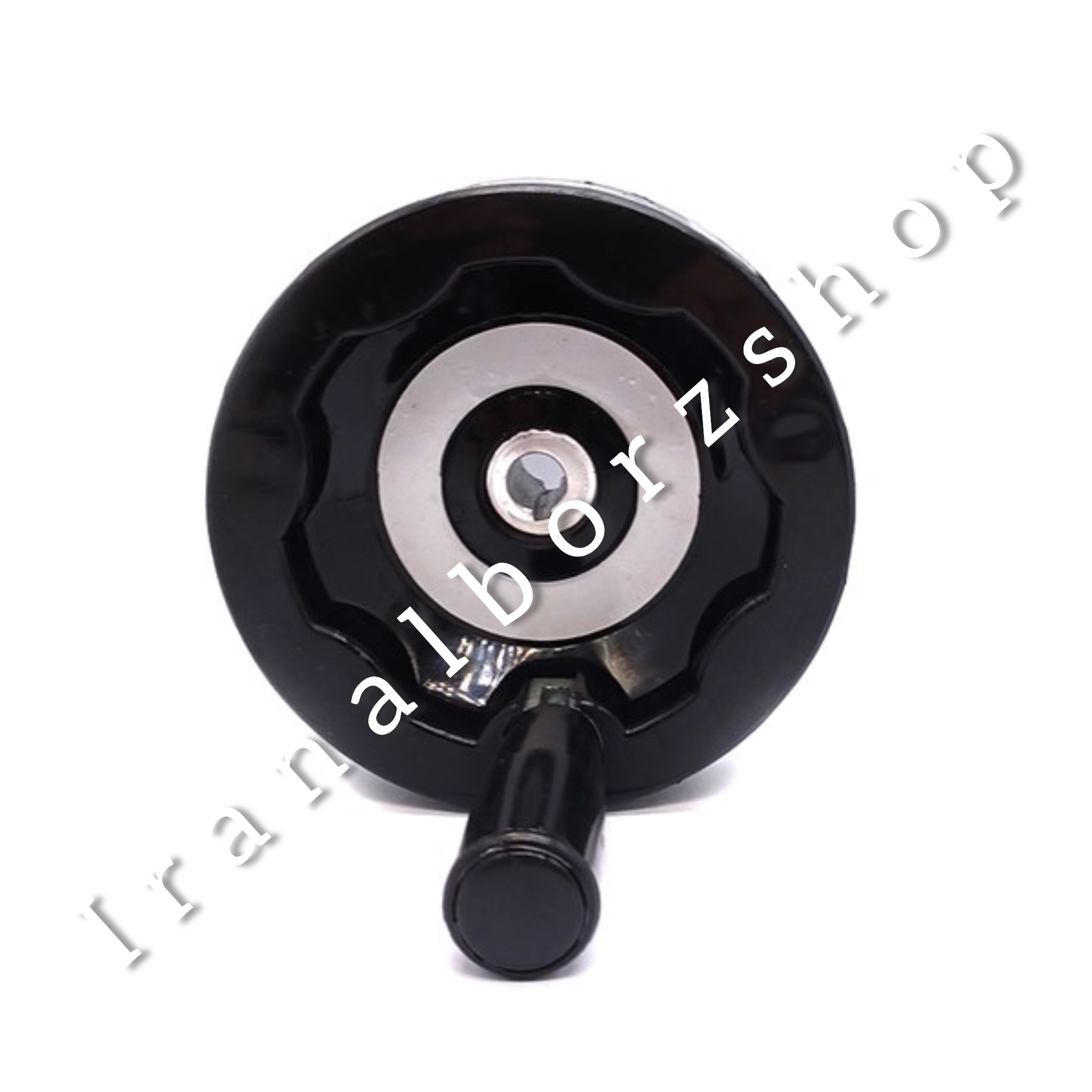 دسته فلکه گرد پلاستیکی دسته تاشو جا خاردار قطر 12.5 سانتی‌متر کد 00202981