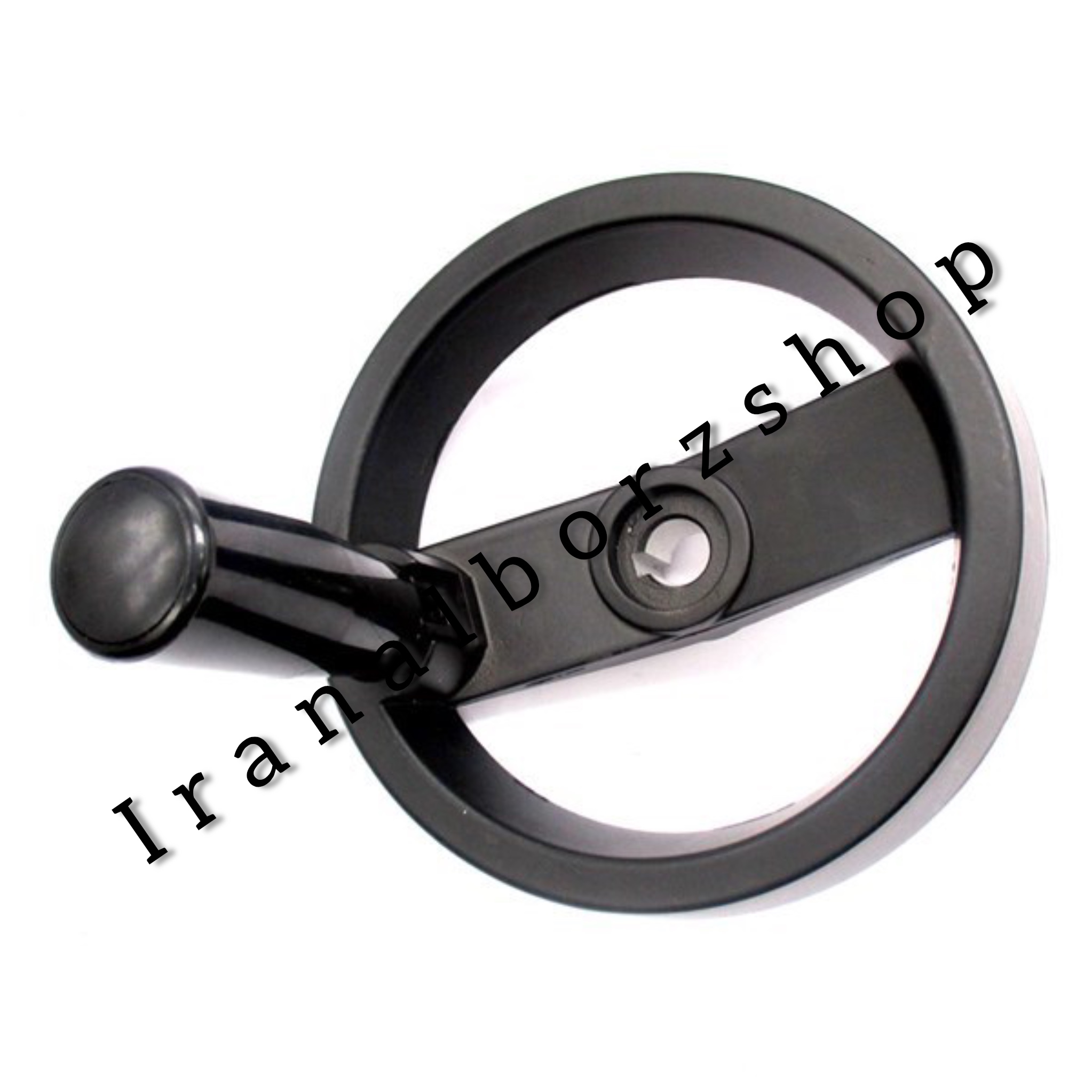 دسته فلکه گرد آلومینیوم دسته تاشو قطر 100 سوراخ 12 میلی‌متر کد 00202358