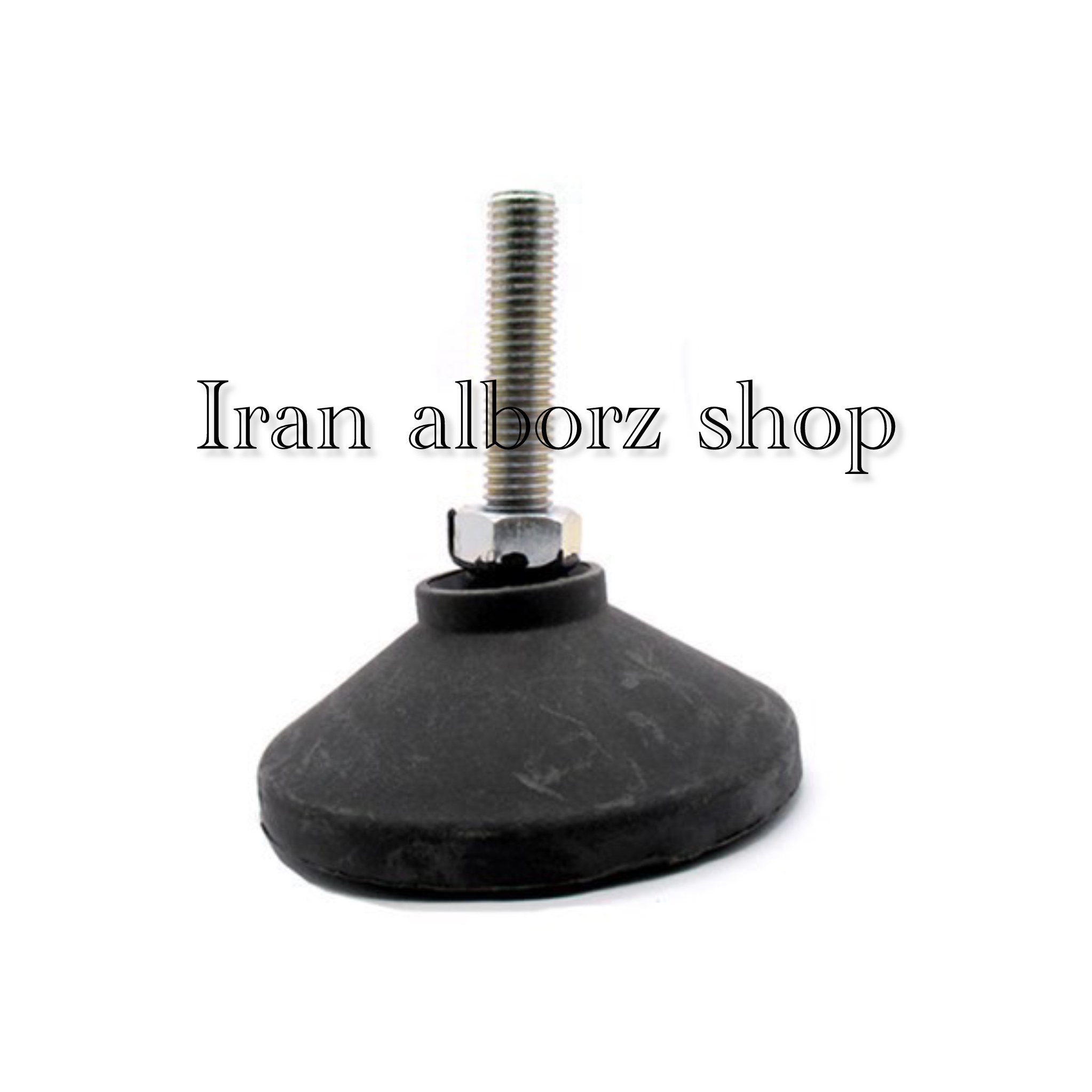 پایه گرد آهنی مفصلی کف پلاستیکی m14 قطر 100 طول پیچ 53 میلی‌متر کد 00202044