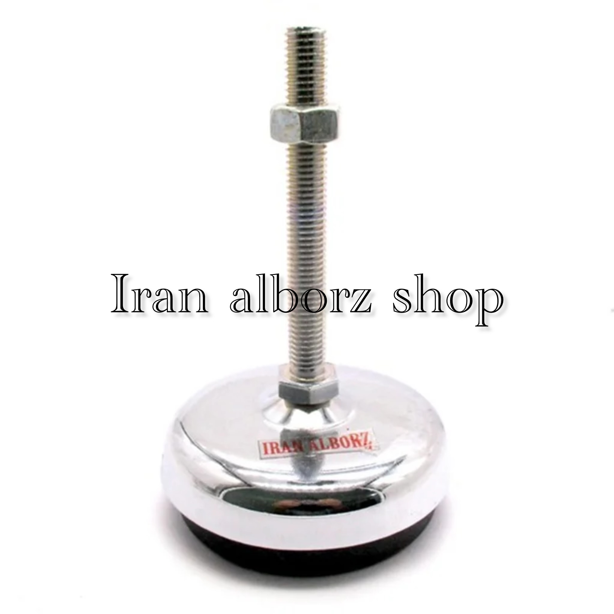 پایه ضربه گیر نیکل کروم کف پلاستیکی m14 قطر 94 طول پیچ 100 میلی‌متر کد 00202174